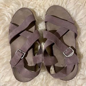 Chaco Wayfarer Sandal, Sparrow (greyish lavender), sz 8